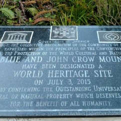 Plaque commemorating the Blue and John Crow Mountains as a UNESCO world heritage site